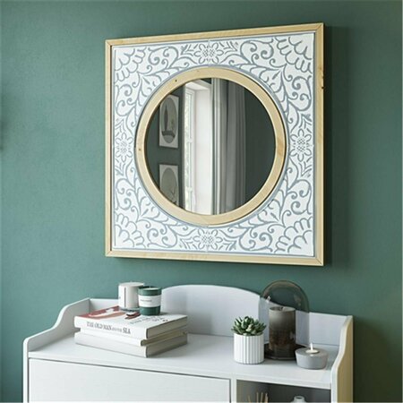 RICKI&APOSS RUGS Daria Square Wall Mirror, Brown RI3321125